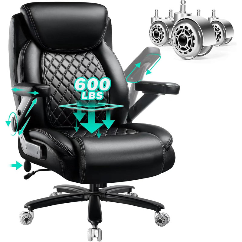 Inbox Zero 600LBS Large Heavy Duty Office Chair With 5D Flip Arms, Big And Tall Office Chair With Pocket Spring Cushion, Extra Wide Office Chair With Inbox Zero 600LBS Large Heavy Duty Office Chair With 5D Flip Arms, Big And Tall Office Chair With Pocket Spring Cushion, Extra Wide Office Chair With